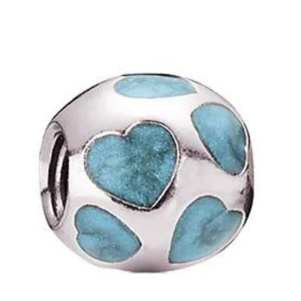 Pandora Sterling Silver Light Blue Love You Enamel Charm